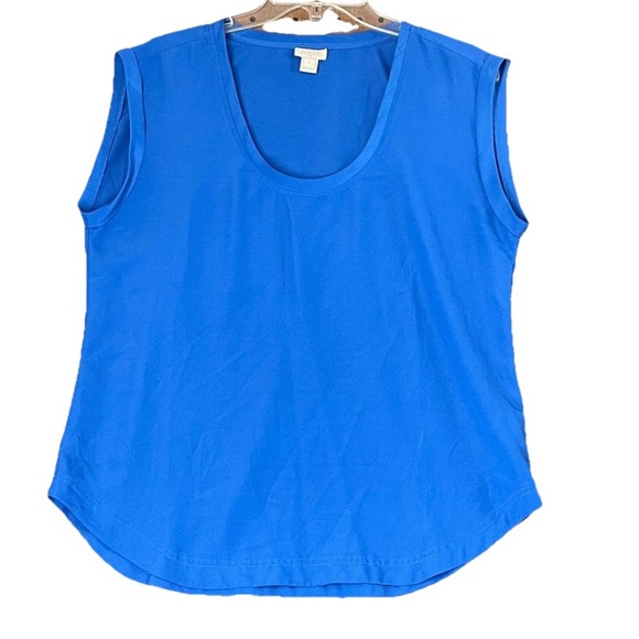 J. Crew Factory Womens Drapey Scoopneck Top Royal Blue Shirt Blouse Size 8 - Picture 1 of 6